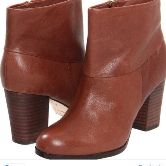 Cole Haan Nike Air Cassidy Brown Leather Boots Booties Cognac 8.5 - Picture 1 of 14